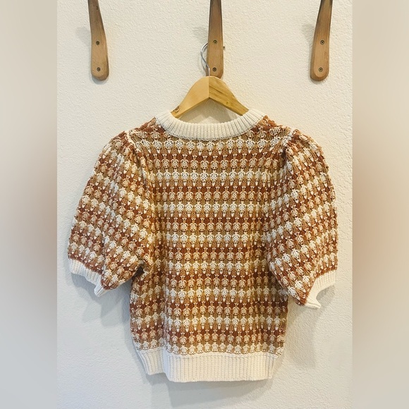Universal Thread Crochet Striped Sweater with Puff Elbow Sleeves Size XS - Picture 3 of 4